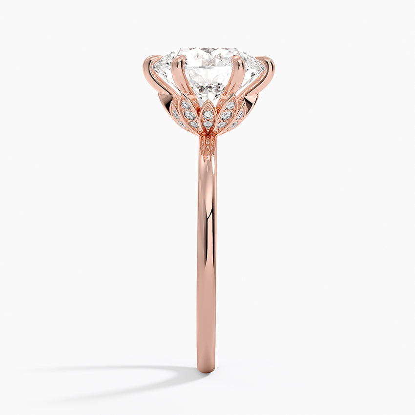 Altı Tırnak 3.15 Karat Hidden Halo Tasarım Tektaş Laboratuvar Pırlanta Yüzük - Delora - Bold Diamonds