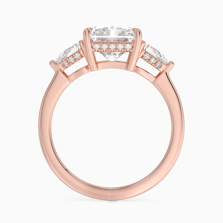 3.50 Radiant Kesim Hidden Halo Tasarım Tektaş Laboratuvar Pırlanta Yüzük - Nilora