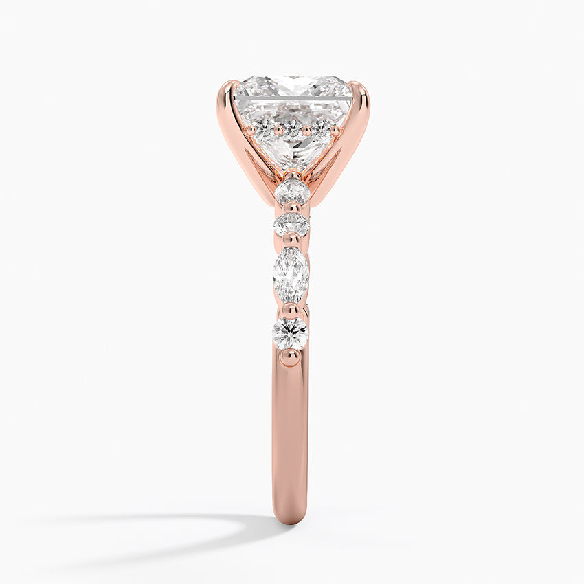 1.60 Carat Princess Halo Design Solitaire Lab Diamond Ring 18K - Florina