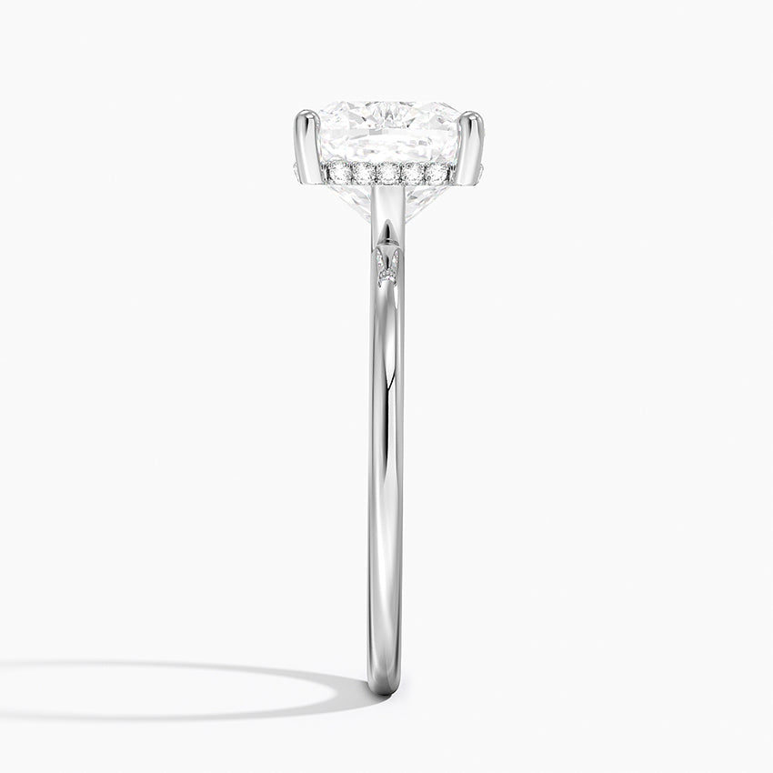 3.10 Karat Cushion Kesim Hidden Halo Tasarım Tektaş Laboratuvar Pırlanta Yüzük - Lucerne