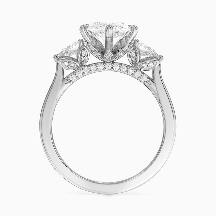 1.60 Carat Princess Halo Design Solitaire Lab Diamond Ring 18K - Florina