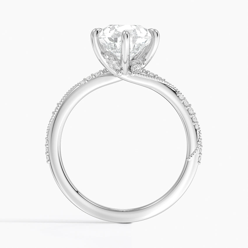 3.25 Karat Damla Kesim Hidden Halo Tasarım Tektaş Laboratuvar Pırlanta Yüzük 18K - Melora - Bold Diamonds