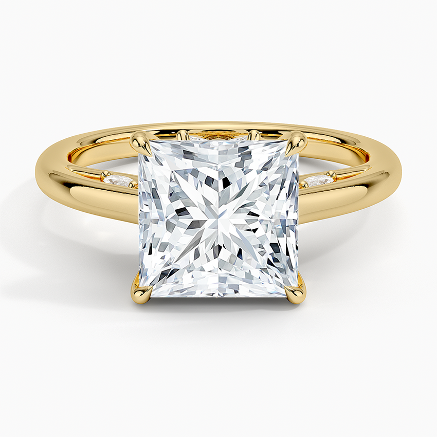 3.30 Princess Kesim Hidden Halo Tasarım Tektaş Laboratuvar Pırlanta Yüzük - Dalara