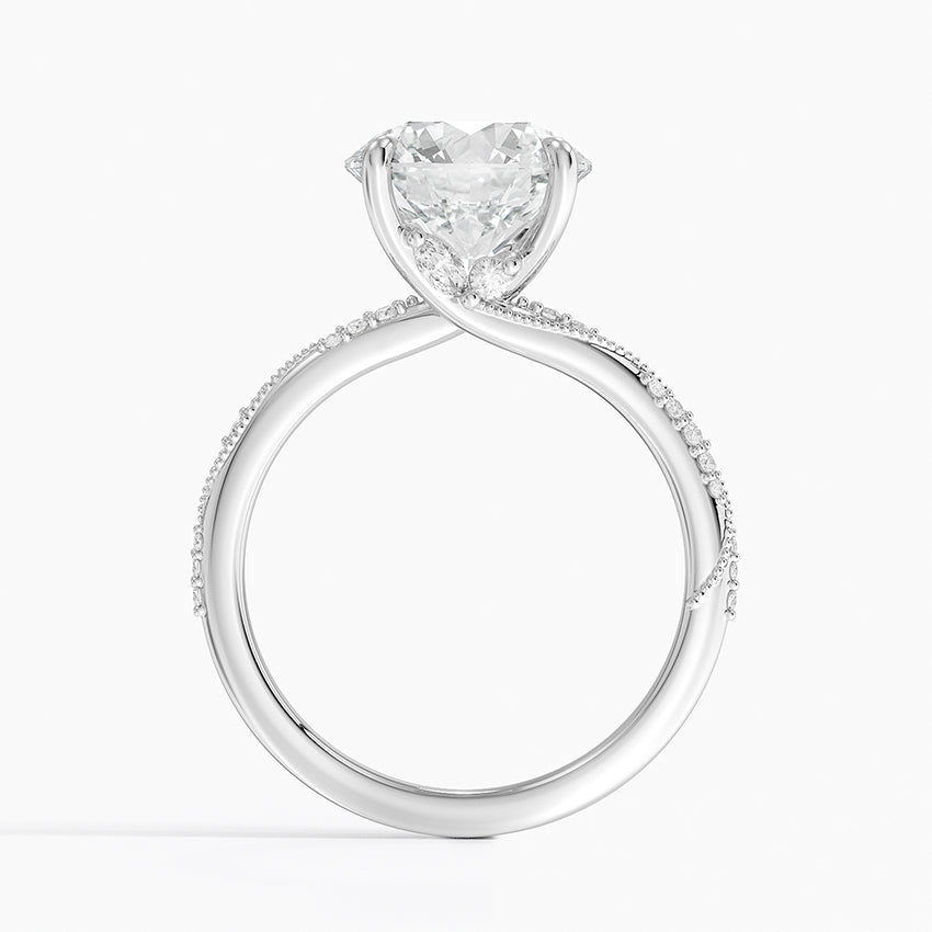3.25 Karat Hidden Halo Tasarım Tektaş Laboratuvar Pırlanta Yüzük 18K - Melora - Bold Diamonds