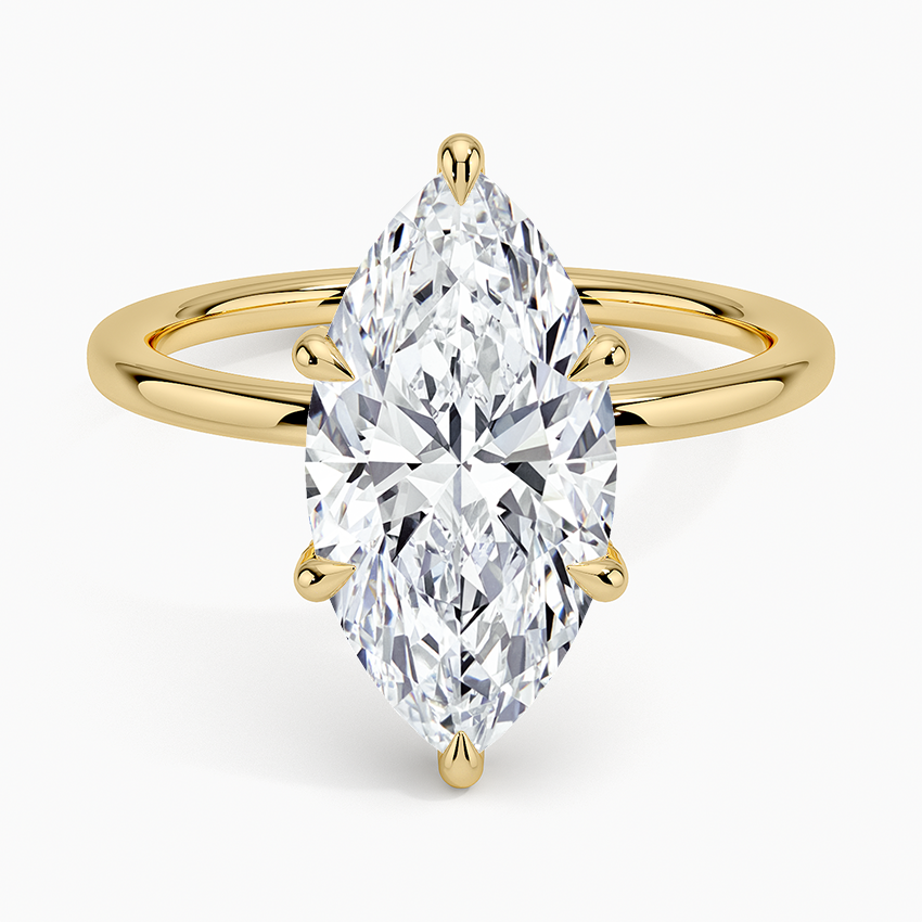 3.15 Karat Marquise Kesim Hidden Halo Tasarım Tektaş Laboratuvar Pırlanta Yüzük - Valencia
