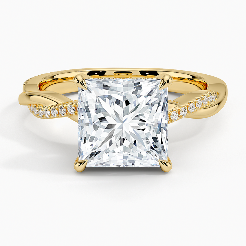 1.60 Carat Princess Halo Design Solitaire Lab Diamond Ring 18K - Florina