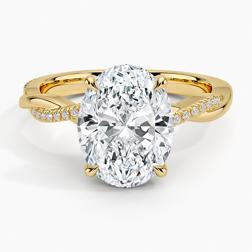 3.25 Karat Oval Kesim Hidden Halo Tasarım Tektaş Laboratuvar Pırlanta Yüzük 18K - Talora