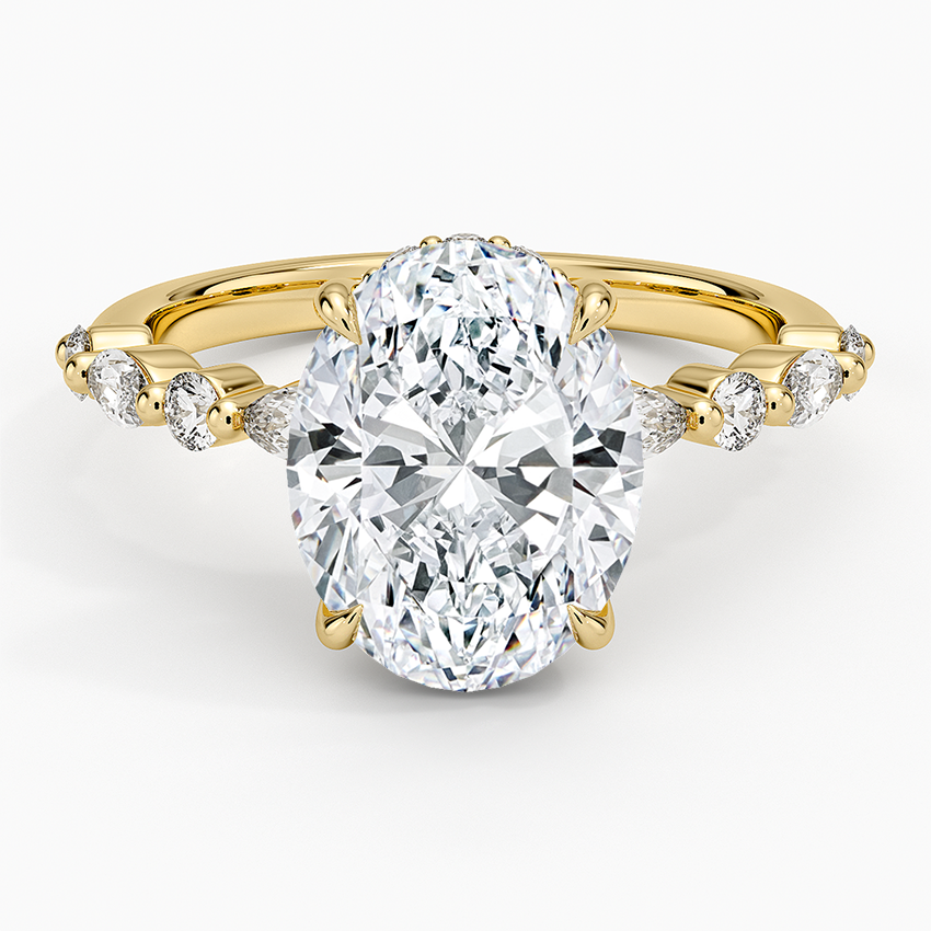 1.60 Carat Princess Halo Design Solitaire Lab Diamond Ring 18K - Florina