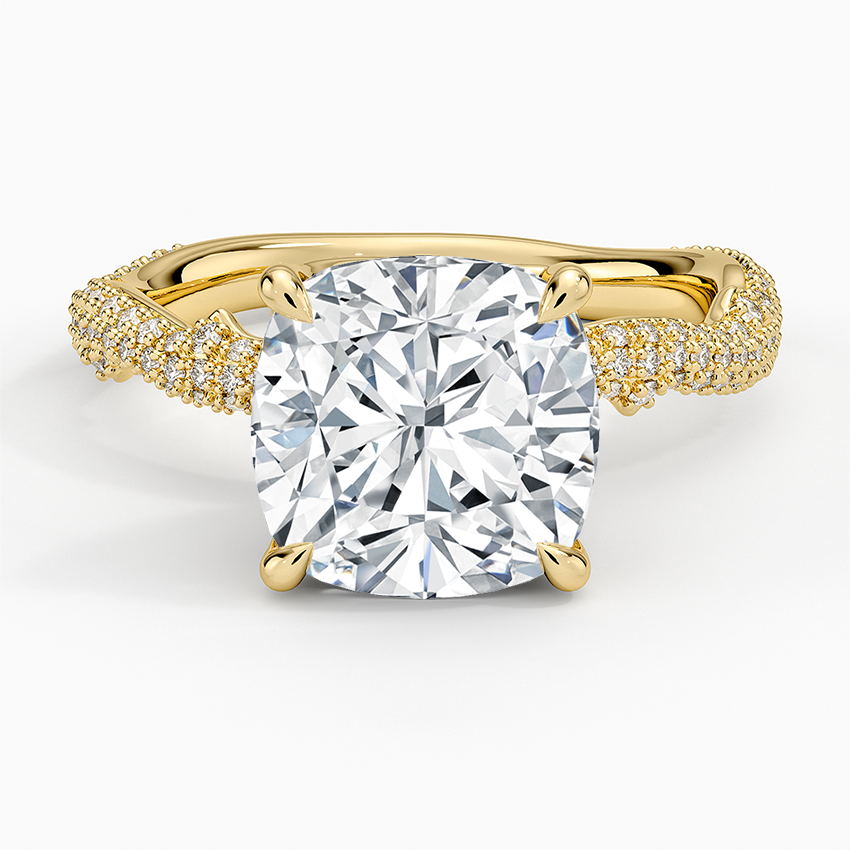 3.75 Cushion Kesim Hidden Halo Tasarım Tektaş Laboratuvar Pırlanta Yüzük - Filara