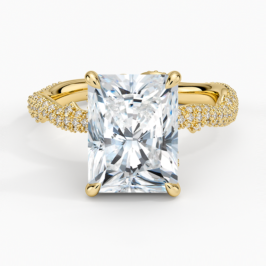 3.75 Karat Radiant Kesim Hidden Halo Tasarım Tektaş Laboratuvar Pırlanta Yüzük - Sorrento