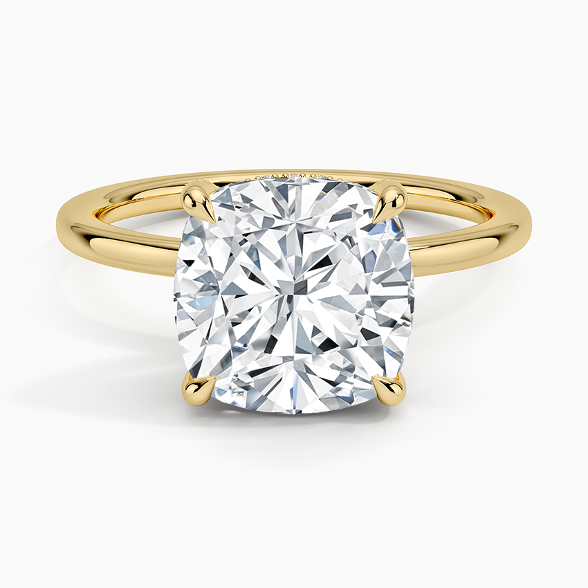 3.15 Karat Cushion Kesim Hidden Halo Tasarım Tektaş Laboratuvar Pırlanta Yüzük - Gilora - Bold Diamonds