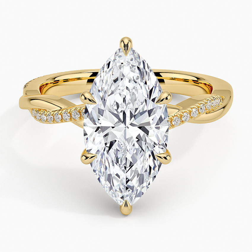 3.25 Karat Marquise Kesim Hidden Halo Tasarım Tektaş Laboratuvar Pırlanta Yüzük - Riga