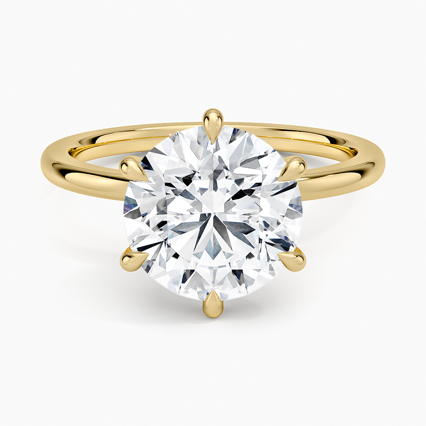 Altı Tırnak 3.15 Karat Hidden Halo Tasarım Tektaş Laboratuvar Pırlanta Yüzük - Delora - Bold Diamonds