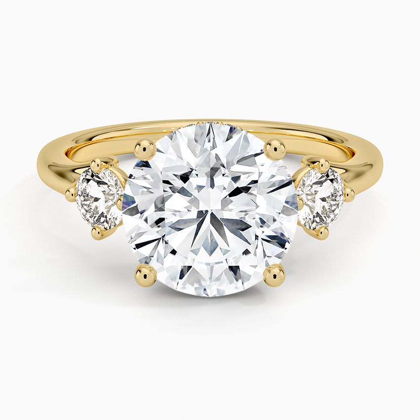 3.50 Karat Yuvarlak Kesim Hidden Halo Tasarım Tektaş Laboratuvar Pırlanta Yüzük - Madrid - Bold Diamonds