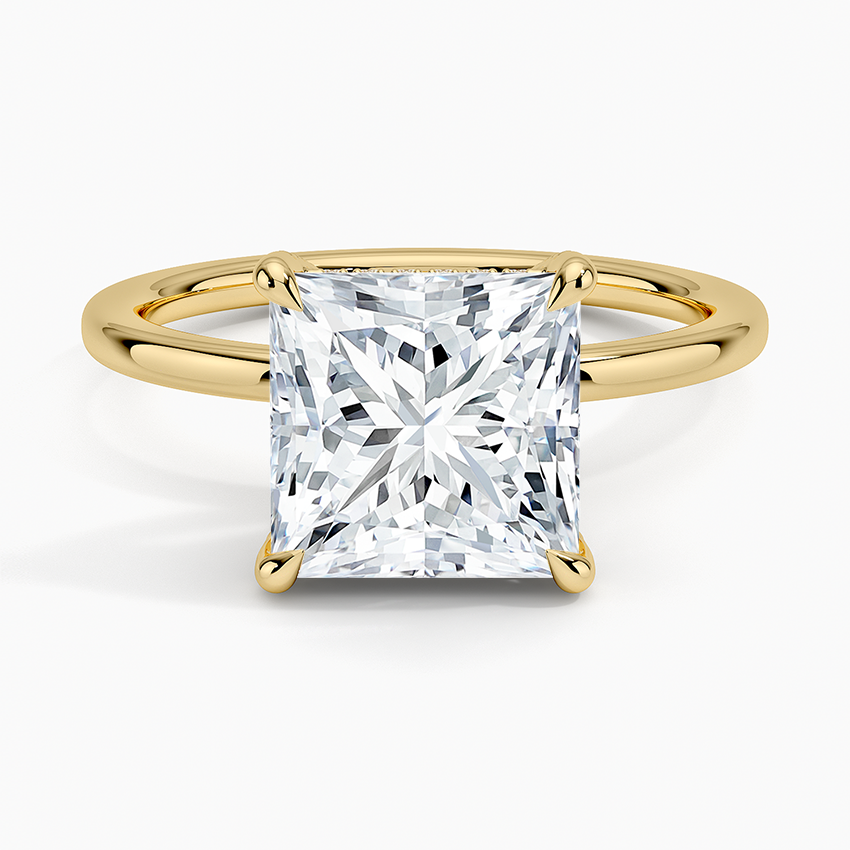 1.60 Carat Princess Halo Design Solitaire Lab Diamond Ring 18K - Florina