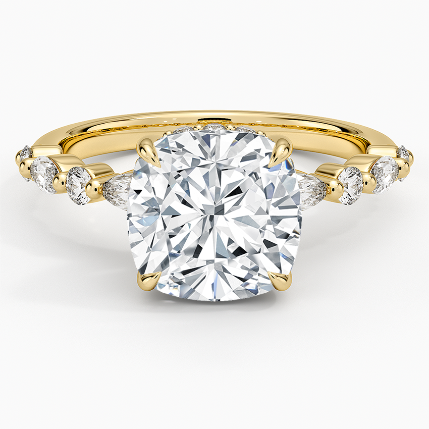1.60 Carat Princess Halo Design Solitaire Lab Diamond Ring 18K - Florina