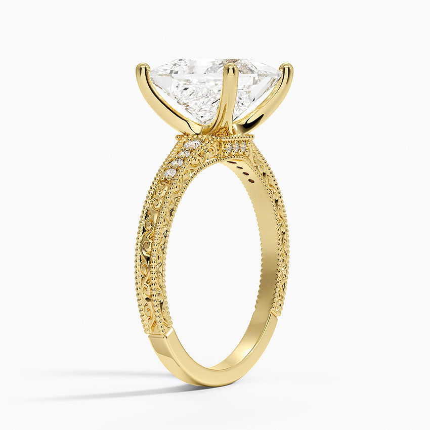 3.15 Prenses Kesim Hidden Halo Tasarım Tektaş Laboratuvar Pırlanta Yüzük - Silora