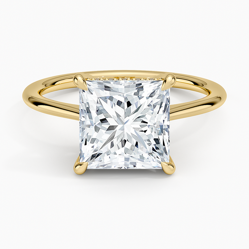 3.10 Prenses Kesim Hidden Halo Tasarım Tektaş Laboratuvar Pırlanta Yüzük - Tilora