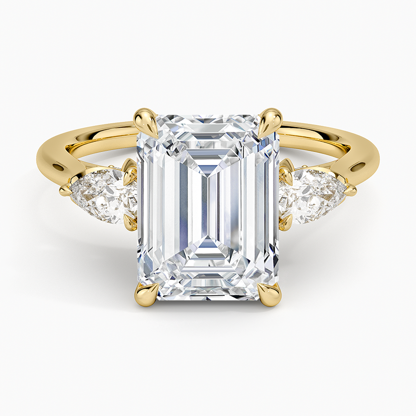 3.75 Karat Emerald Kesim Hidden Halo Tasarım Tektaş Laboratuvar Pırlanta Yüzük - Verona