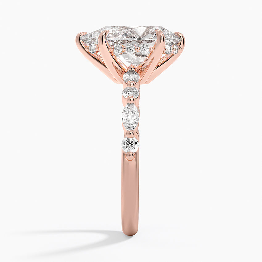 1.60 Carat Princess Halo Design Solitaire Lab Diamond Ring 18K - Florina