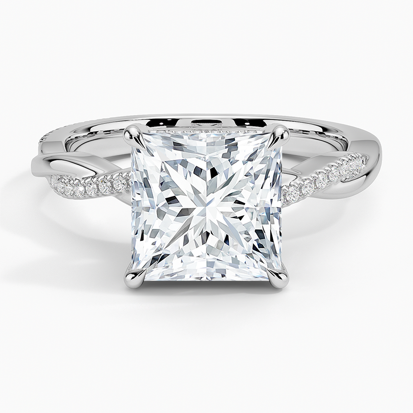 1.60 Carat Princess Halo Design Solitaire Lab Diamond Ring 18K - Florina