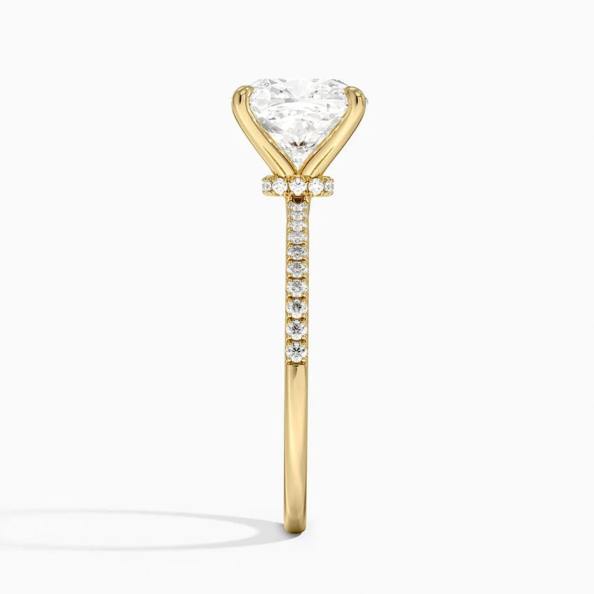 3.2 Karat Cushion Kesim Hidden Halo Tasarım Tektaş Laboratuvar Pırlanta Yüzük - Filora - Bold Diamonds