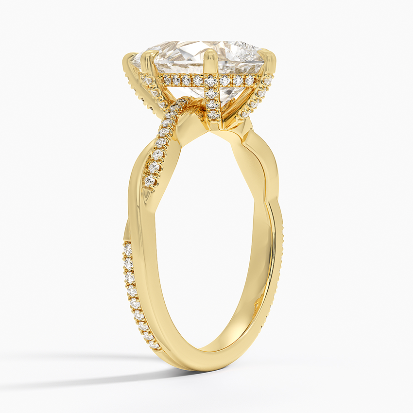 3.25 Karat Damla Kesim Hidden Halo Tasarım Tektaş Laboratuvar Pırlanta Yüzük 18K - Talora