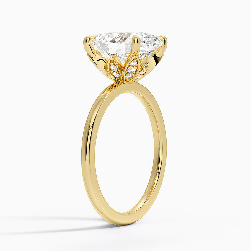 1.60 Carat Princess Halo Design Solitaire Lab Diamond Ring 18K - Florina