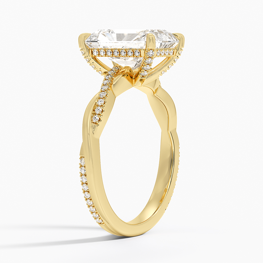 1.60 Carat Princess Halo Design Solitaire Lab Diamond Ring 18K - Florina