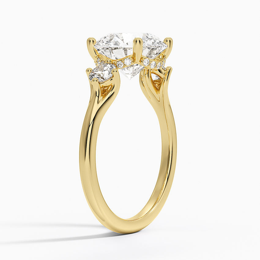 3.50 Karat Yuvarlak Kesim Hidden Halo Tasarım Tektaş Laboratuvar Pırlanta Yüzük - Madrid - Bold Diamonds
