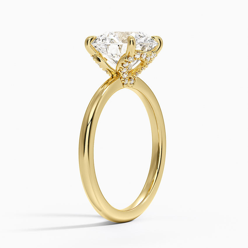 1.60 Carat Princess Halo Design Solitaire Lab Diamond Ring 18K - Florina