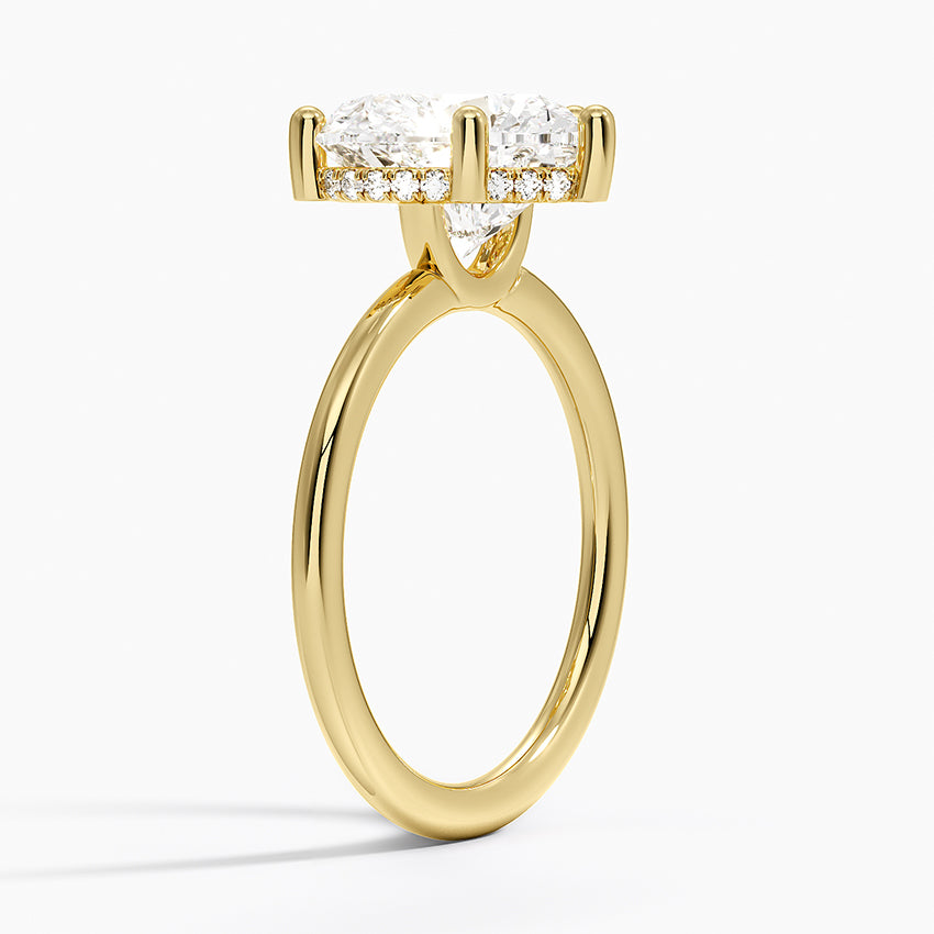 3.10 Kalp Kesim Hidden Halo Tasarım Tektaş Laboratuvar Pırlanta Yüzük - Melara