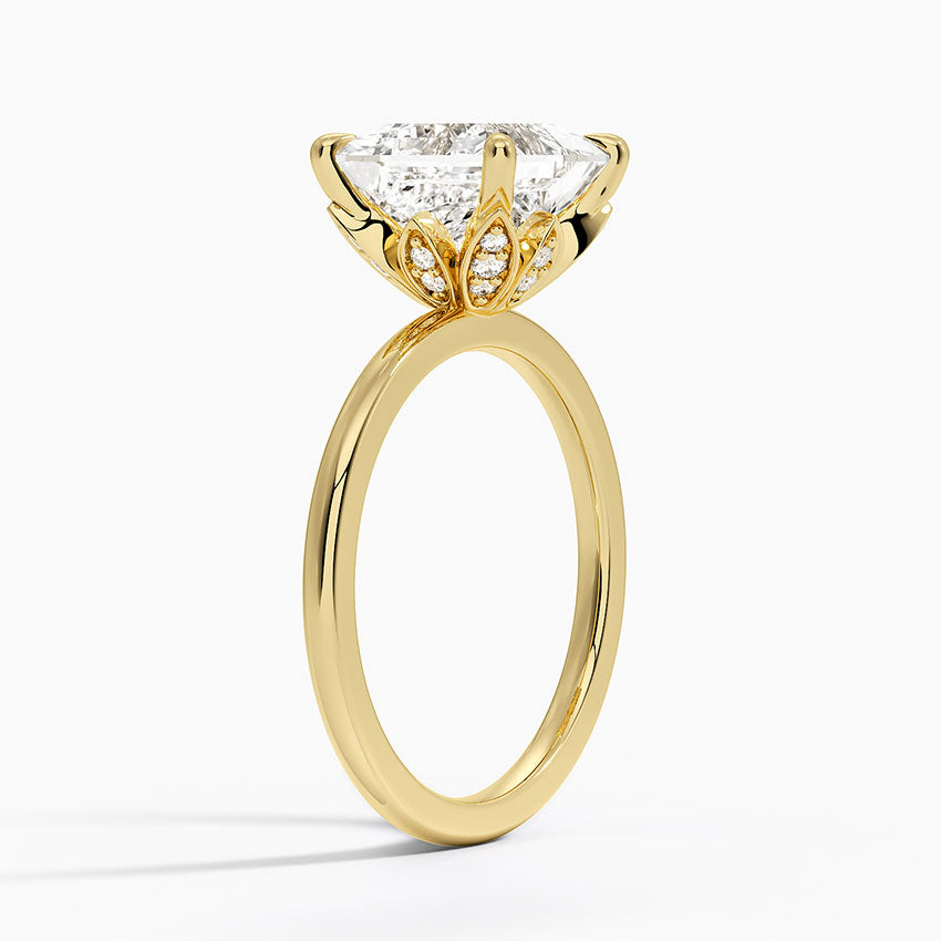 1.60 Carat Princess Halo Design Solitaire Lab Diamond Ring 18K - Florina