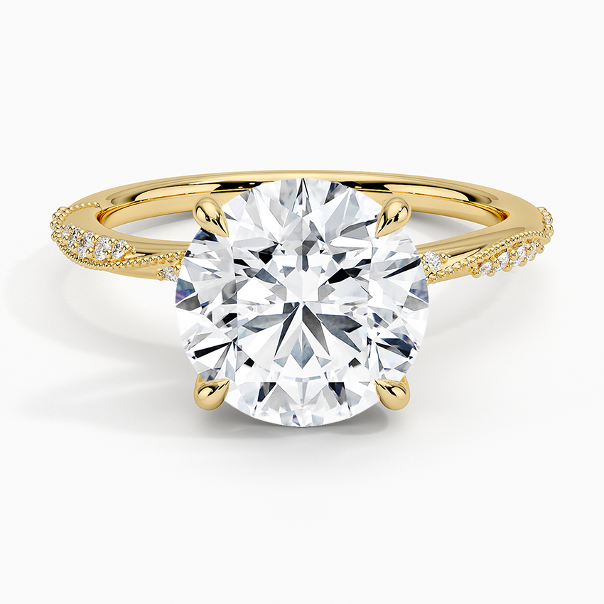 3.25 Karat Hidden Halo Tasarım Tektaş Laboratuvar Pırlanta Yüzük 18K - Melora - Bold Diamonds