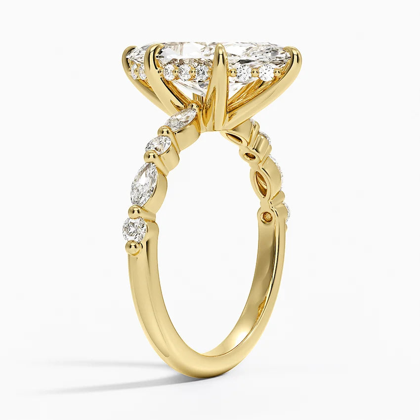 1.60 Carat Princess Halo Design Solitaire Lab Diamond Ring 18K - Florina