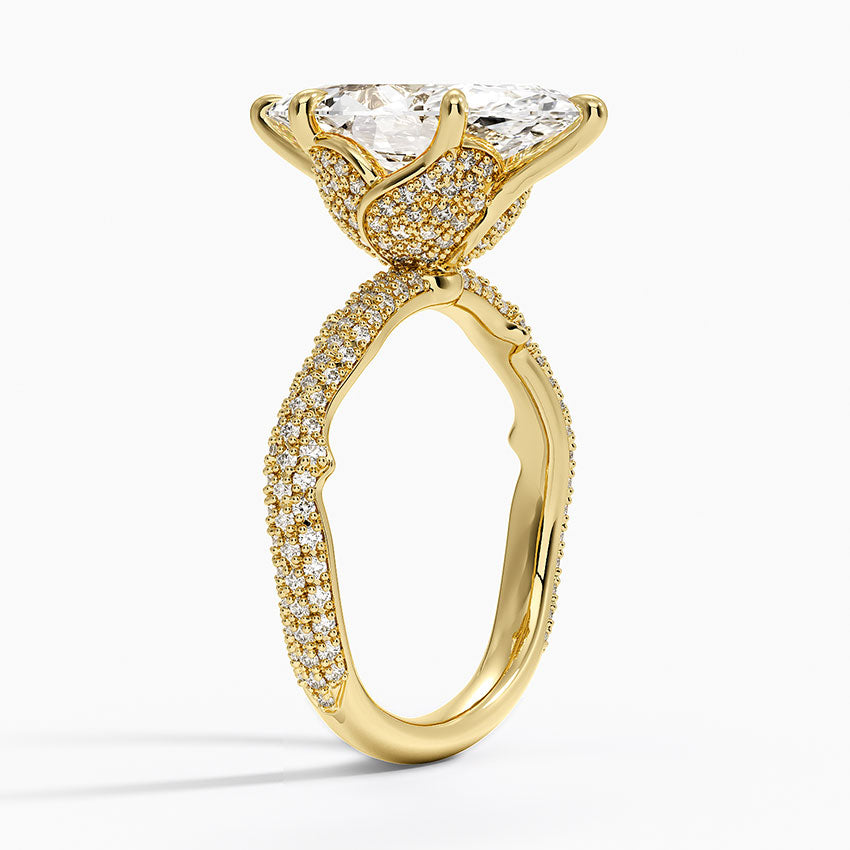 3.75 Karat Marquise Kesim Hidden Halo Tasarım Tektaş Laboratuvar Pırlanta Yüzük - Sorrento