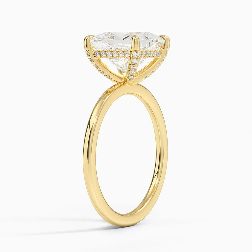 1.60 Carat Princess Halo Design Solitaire Lab Diamond Ring 18K - Florina