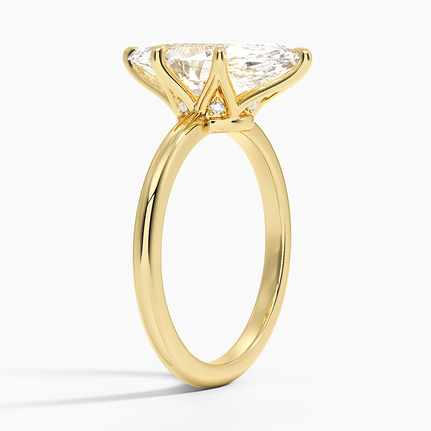 3.10 Karat Marquise Kesim Hidden Halo Tasarım Tektaş Laboratuvar Pırlanta Yüzük - Bern