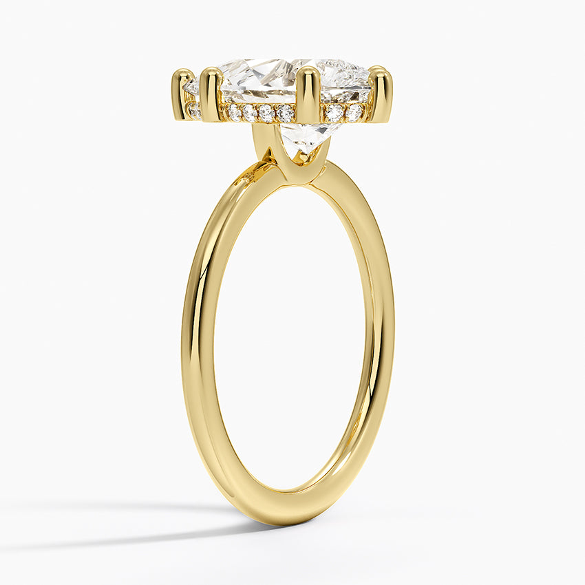 3.10 Damla Kesim Hidden Halo Tasarım Tektaş Laboratuvar Pırlanta Yüzük - Melara