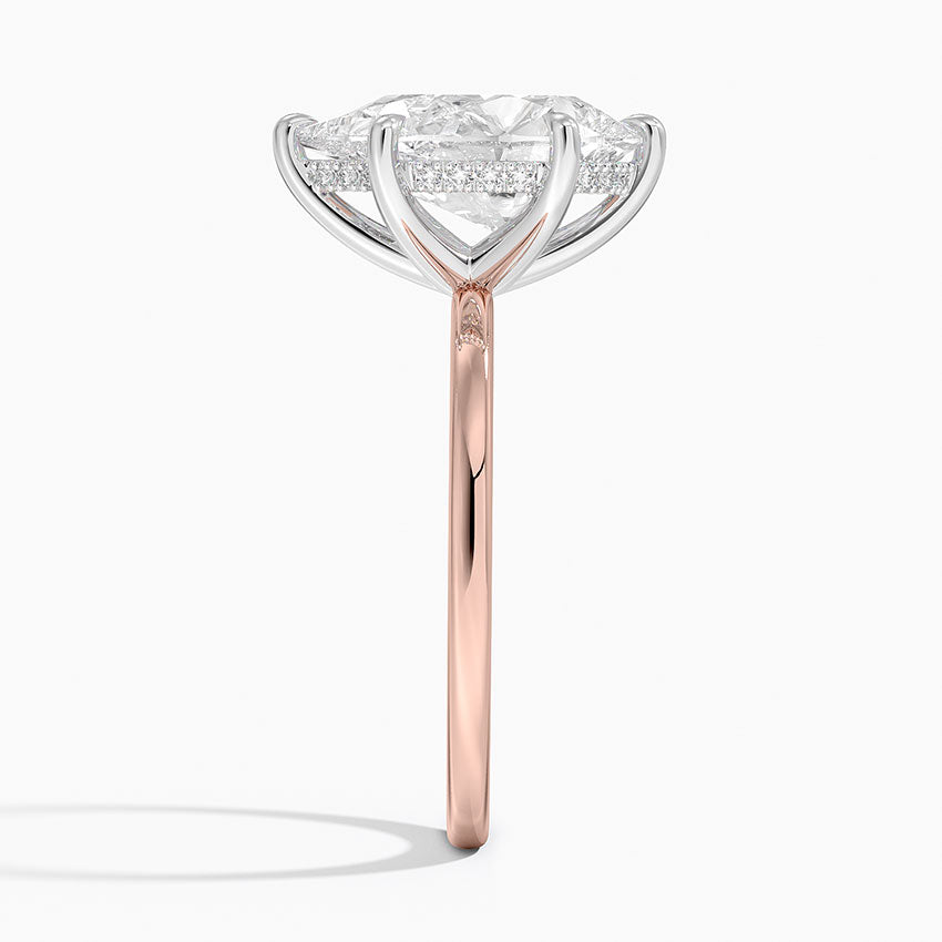 3.10 Karat Damla Kesim Hidden Halo Tasarım Tektaş Laboratuvar Pırlanta Yüzük 18K - Elora - Bold Diamonds