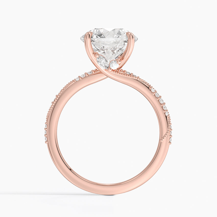 3.25 Karat Hidden Halo Tasarım Tektaş Laboratuvar Pırlanta Yüzük 18K - Melora - Bold Diamonds
