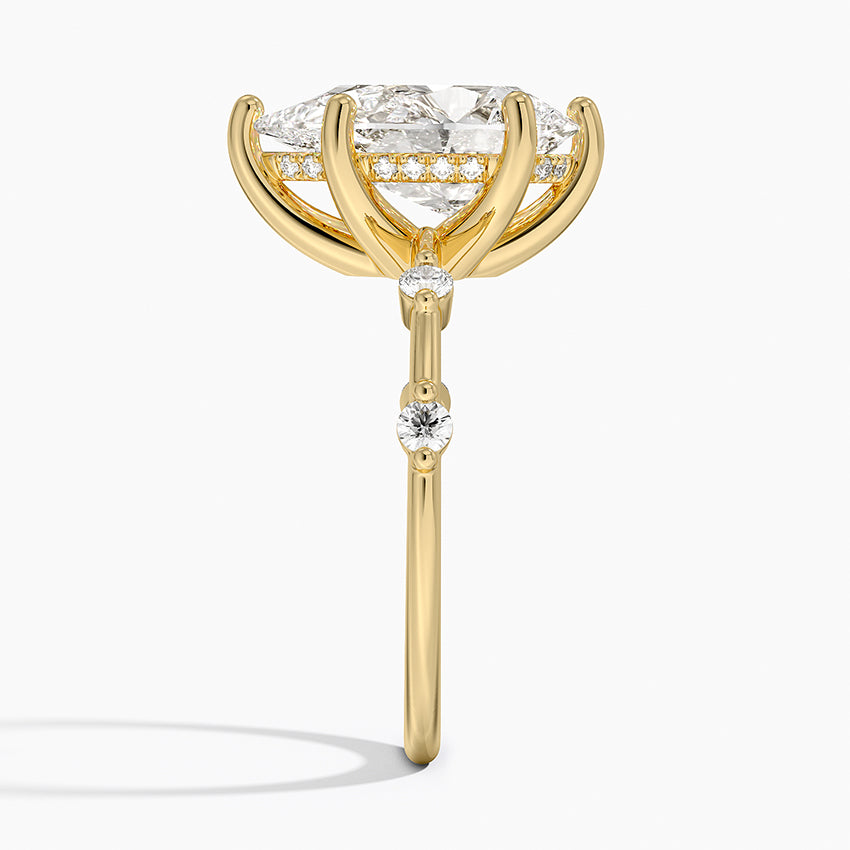 3.20 Damla Kesim Hidden Halo Tasarım Tektaş Laboratuvar Pırlanta Yüzük - Zelora