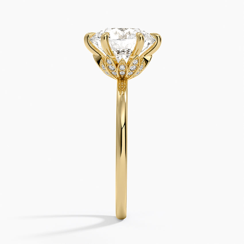 Altı Tırnak 3.15 Karat Hidden Halo Tasarım Tektaş Laboratuvar Pırlanta Yüzük - Delora - Bold Diamonds