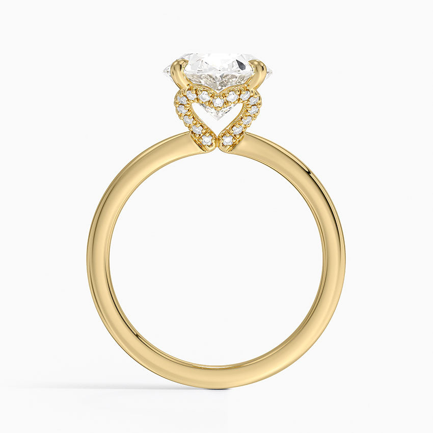 3.15 Oval Kesim Hidden Halo Tasarım Tektaş Laboratuvar Pırlanta Yüzük - Vilora