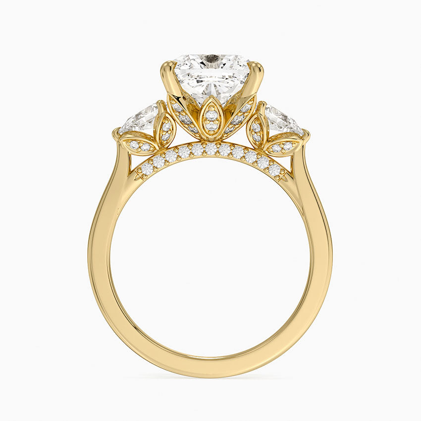 1.60 Carat Princess Halo Design Solitaire Lab Diamond Ring 18K - Florina