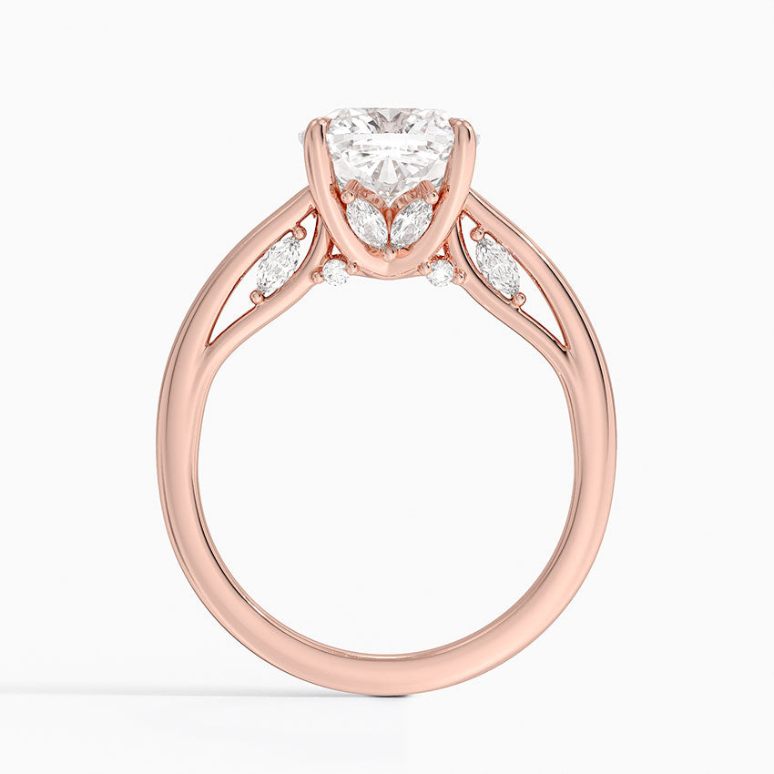 3.30 Karat Cushion Kesim Hidden Halo Tasarım Tektaş Laboratuvar Pırlanta Yüzük - Salzburg