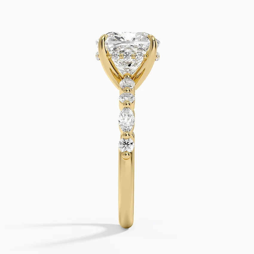 1.60 Carat Princess Halo Design Solitaire Lab Diamond Ring 18K - Florina