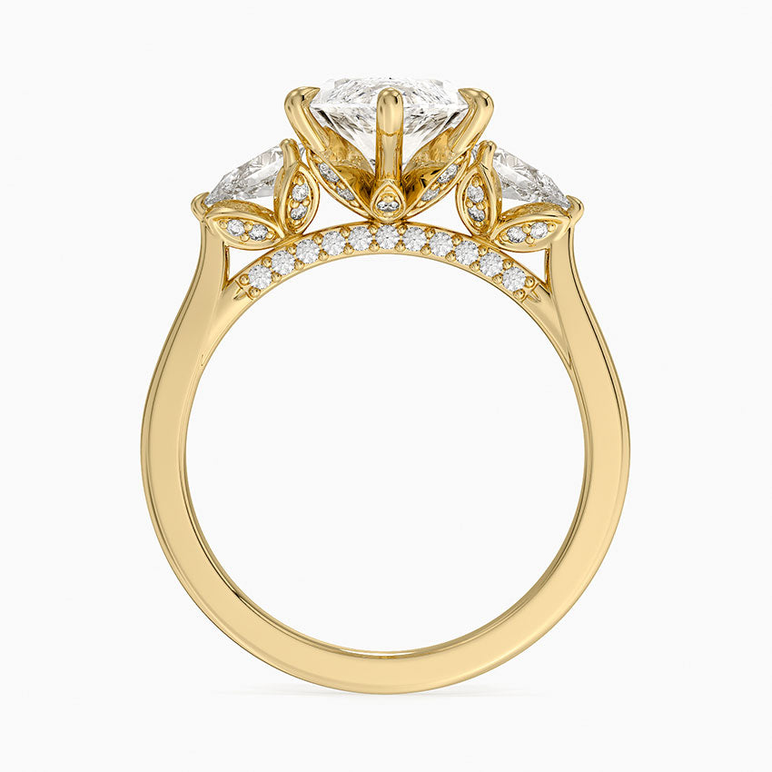1.60 Carat Princess Halo Design Solitaire Lab Diamond Ring 18K - Florina