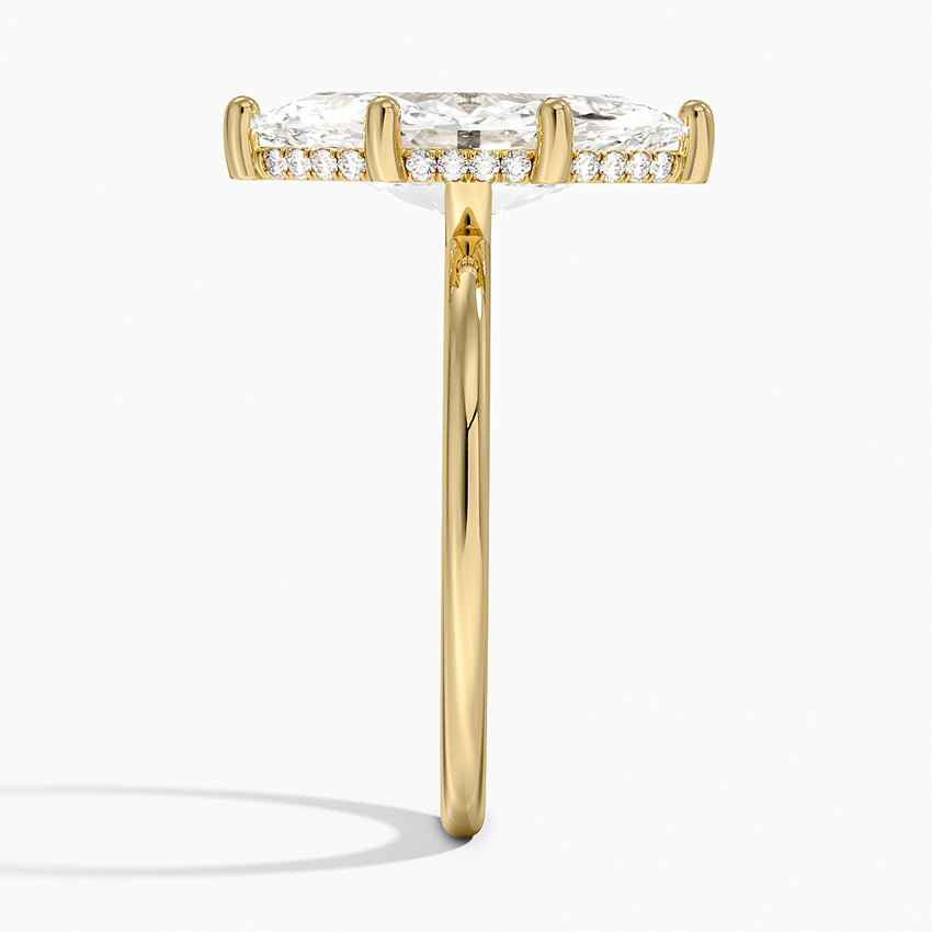 3.10 Karat Marquise Kesim Hidden Halo Tasarım Tektaş Laboratuvar Pırlanta Yüzük - Lucerne
