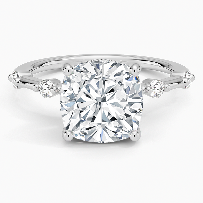 3.20 Cushion Kesim Hidden Halo Tasarım Tektaş Laboratuvar Pırlanta Yüzük - Zelora